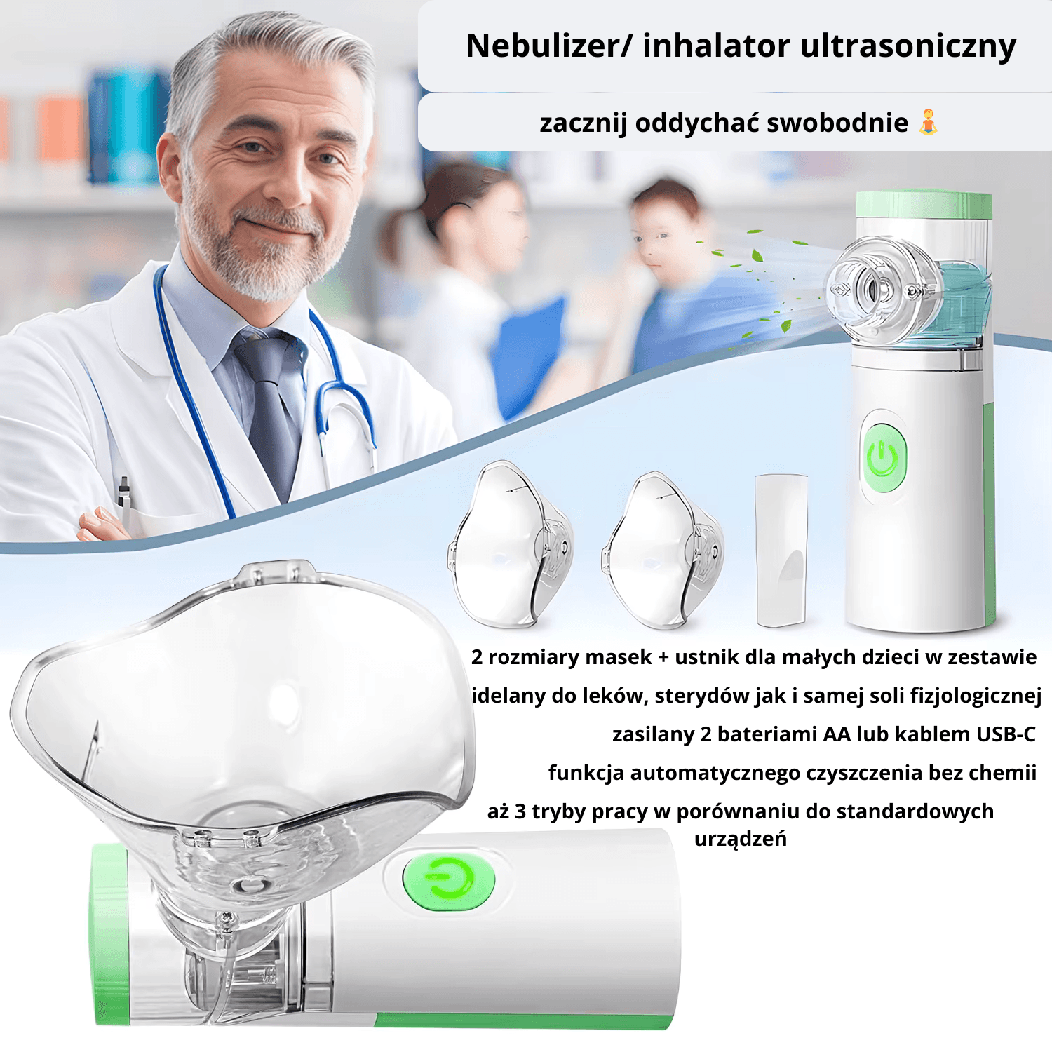 Kompaktowy Inhalator siateczkowy Nebulix