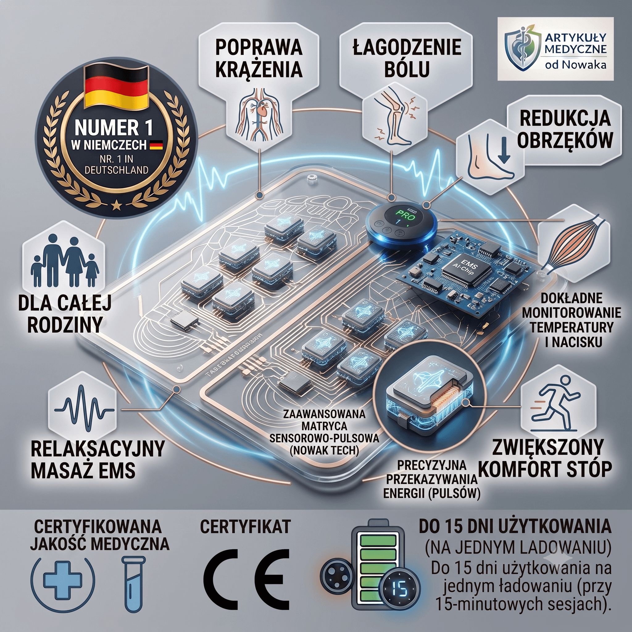 Inteligenta Elektro-Stymulacja stóp "PulseStep Pro"